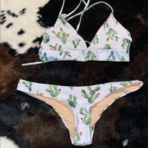 Adorable size M Cactus bathing suits set